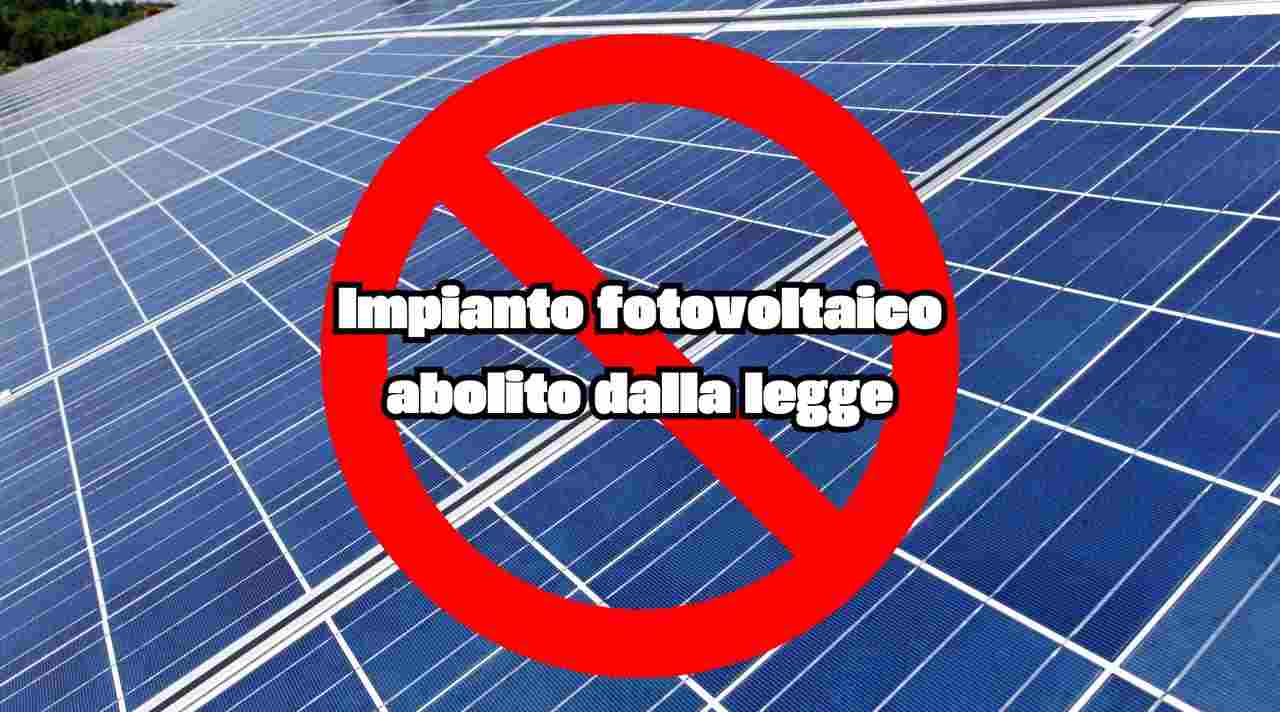 Addio all'impianto fotovoltaico