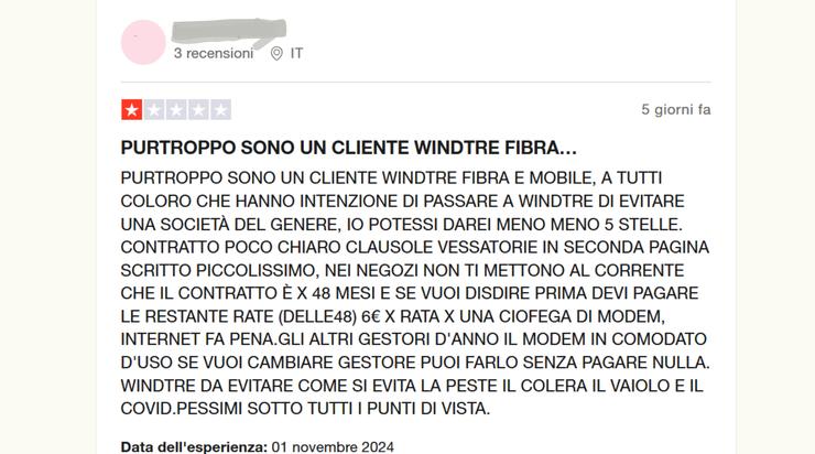 "Da evitare come la Peste": cliente Wind