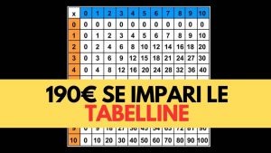 Se conosci le tabelline incassi 190€