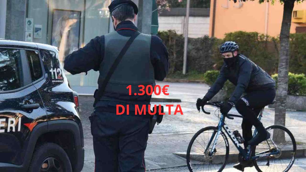 Ciclista multato